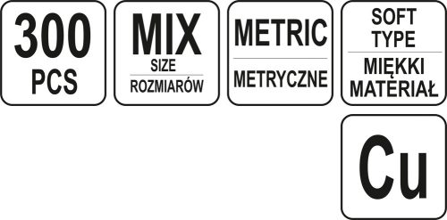 Yato réz alátét készlet 300 részes