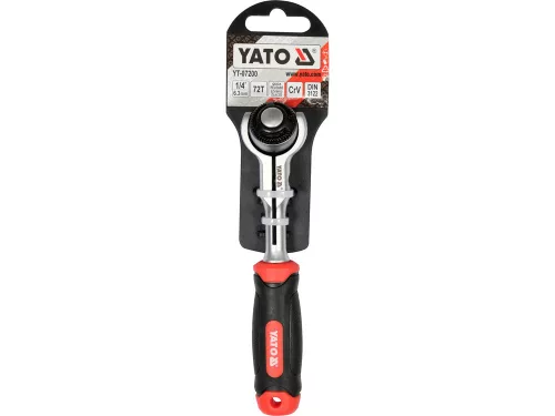 Yato racsnis hajtószár 1/4" 145 mm 72T forgó fejes CrV