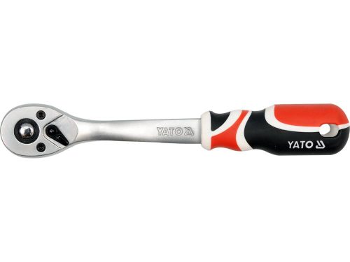 Yato racsnis hajtószár 3/8" 200 mm 72T hajlított szár, lágy fogantyús CrV