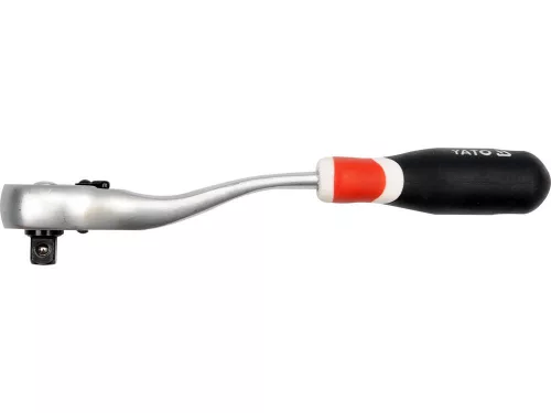Yato racsnis hajtószár 3/8" 200 mm 72T hajlított szár, lágy fogantyús CrV