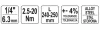 Yato nyomatékkulcs 1/4" 2,5-20 Nm / 240-250 mm