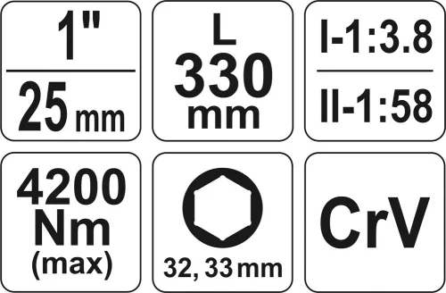 Yato nyomatéksokszorozó 1 col, 4200 Nm CrV