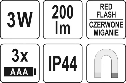 Yato elemes LED toll lámpa 200 lumen