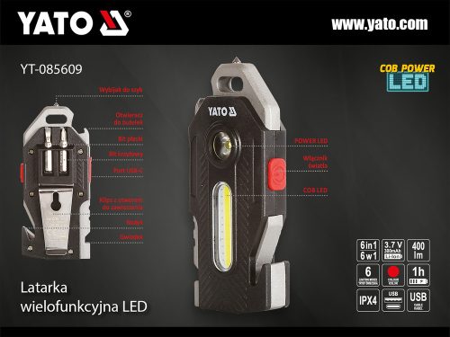 Yato akkus Led lámpa 400 lm