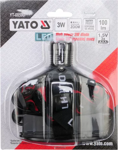 Yato elemes LED fejlámpa állítható fókusszal