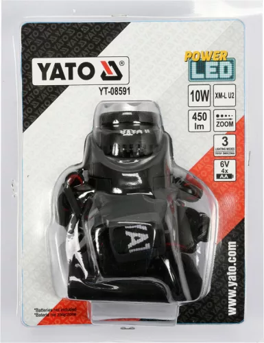 Yato elemes LED fejlámpa XM-L2 CREE állítható fókusszal