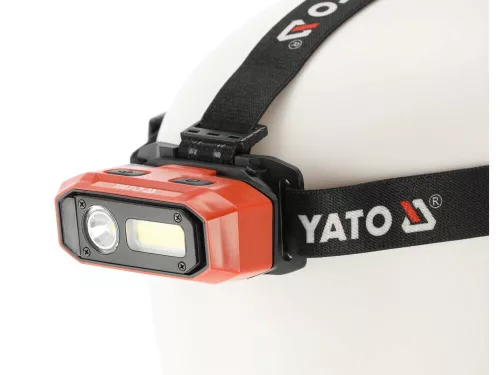 Yato akkus LED fejlámpa 800 lumen mozgásérzékelős (akku + töltő)
