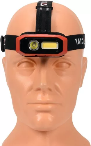 Yato akkus LED fejlámpa 800 lumen mozgásérzékelős (akku + töltő)