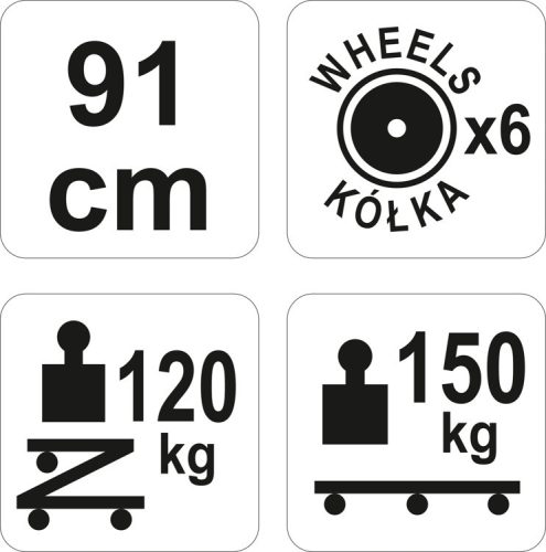 Yato fekpad gurulós székké alakítható 910 mm