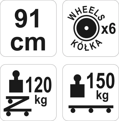 Yato fekpad gurulós székké alakítható 910 mm