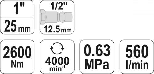 Yato légkulcs ütvecsavarozó 1 col 2600 Nm