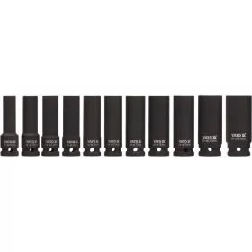 Yato gépi hosszú dugókulcs készlet 11 részes 1/2" 10-24 mm CrMo