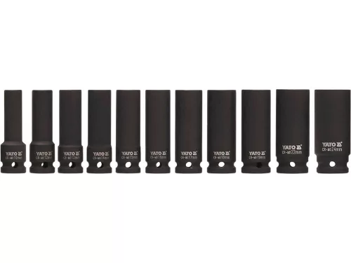 Yato gépi hosszú dugókulcs készlet 11 részes 1/2" 10-24 mm CrMo