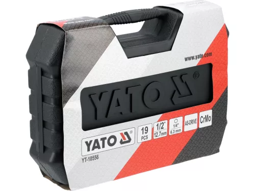 Yato 1/2" dugókulcs-készlet, ütésálló, hosszított 19 részes
