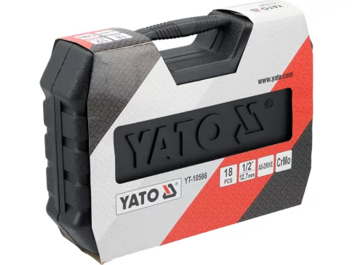Yato 1/2" dugókulcs-készlet, ütésálló, hosszított 18 részes