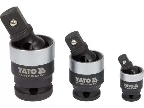 Yato gépi csuklós csatlakozó készlet 3 részes 1/4" 3/8" 1/2" CrMo