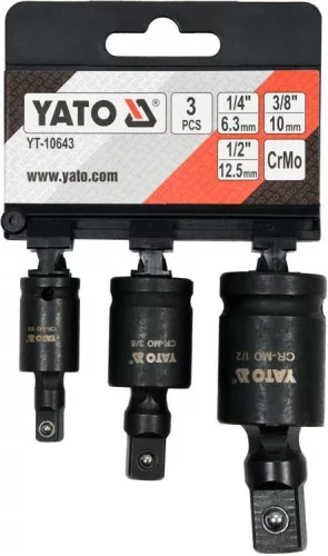 Yato gépi csuklós csatlakozó készlet 3 részes 1/4 - 3/8 - 1/2"