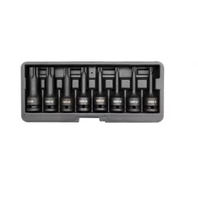 Yato gépi torx hosszú bit dugókulcs készlet 8 részes 1/2" T30-T80 CrMo