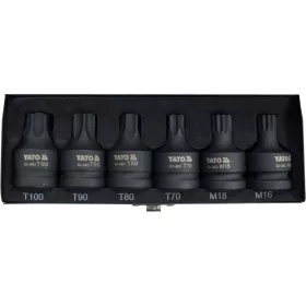 Yato gépi bit dugókulcs készlet 6 részes Torx és Spline 3/4" CrMo