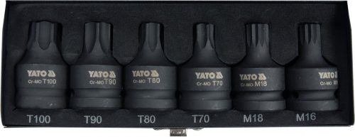 Yato Gépi bit dugókulcs készlet 6 részes Torx és Spline 3/4" CrMo