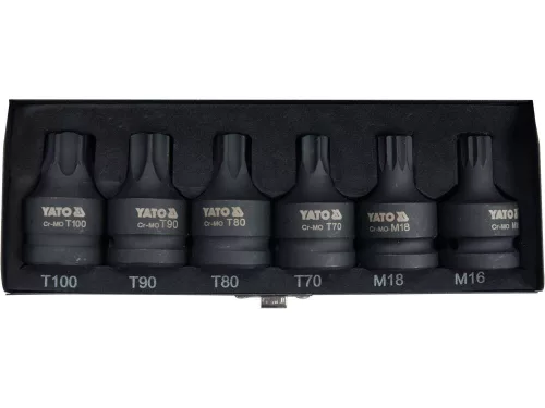 Yato gépi bit dugókulcs készlet 6 részes Torx és Spline 3/4" CrMo
