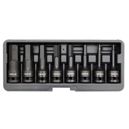 Yato gépi hosszú bit dugókulcs készlet 8 részes Imbusz 1/2" 6-19 mm CrMo
