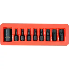 Yato gépi torx bit készlet 9 részes 1/2" T30-T70 dugókulcs adapterrel