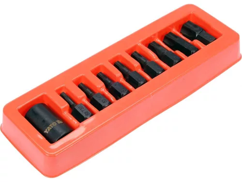 Yato gépi torx bit készlet 9 részes 1/2" T30-T70 dugókulcs adapterrel