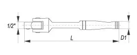Yato hajtókar 1/2" csuklós 457 mm CrV