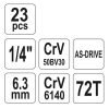 Yato dugókulcs készlet 23 részes 1/4" 4-13 mm CrV