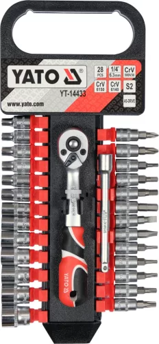 Yato dugókulcs készlet 28 részes 1/4" 4-13 mm CrV