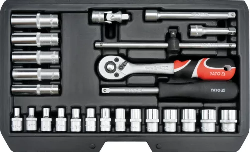 Yato dugókulcs készlet 25 részes 1/4" 3,5-14 mm CrV