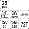 Yato Dugókulcs készlet 25 részes 1/4" 3,5-14 mm CrV