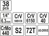 Yato dugókulcs készlet 38 részes 1/4" 3,5-14 mm CrV