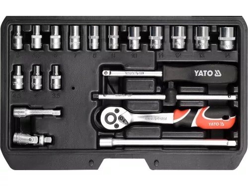 Yato dugókulcs készlet 20 részes 1/4" 3,5-14 mm CrV