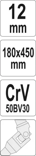 Yato csuklós T-kulcs 12 mm / 450 mm CrV