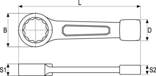Yato üthető csillagkulcs 30 mm / 190 mm CrV
