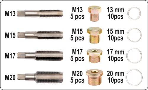 Yato olajleeresztő csavar menetjavító készlet 64 részes M13-M20 CrMo