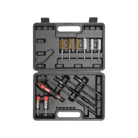 Yato befecskendezőszelep tisztító készlet 19 részes 1/4" inox, műanyag, réz kefék