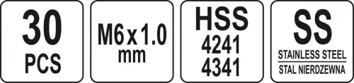 Yato menetjavító készlet 30 részes M6 1mm