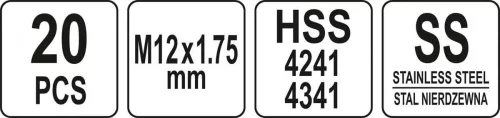 Yato menetjavító készlet 20 részes M12 1,75mm
