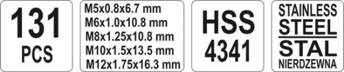 Yato menetjavító készlet 131 részes M5-M12