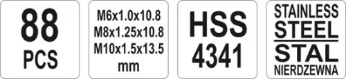 Yato menetjavító készlet 88 részes M6-M8-M10