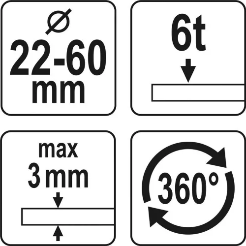 Yato hidraulikus lemezlyukasztó 22 - 60 mm 360°