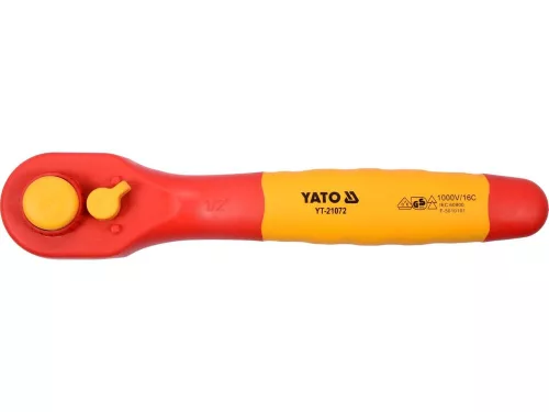 Yato racsnis hajtószár 1/2" 250 mm 36T hajlított 1000 V-ig szigetelt CrV