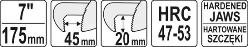 Yato állítható csőfogó 175 mm/45 mm