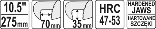 Yato állítható csőfogó 275 mm/70 mm