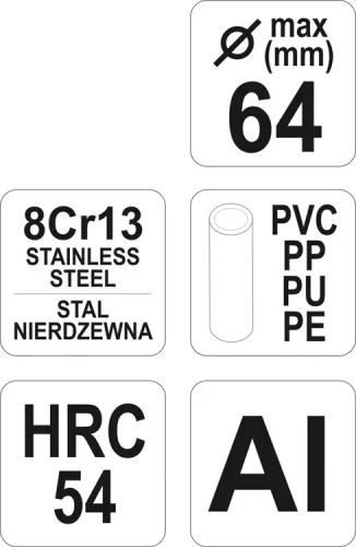 Yato csővágó olló PVC Max D=64 mm Al