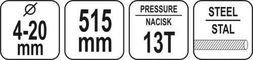 Yato hidraulikus betonvas vágó kézi 515 mm