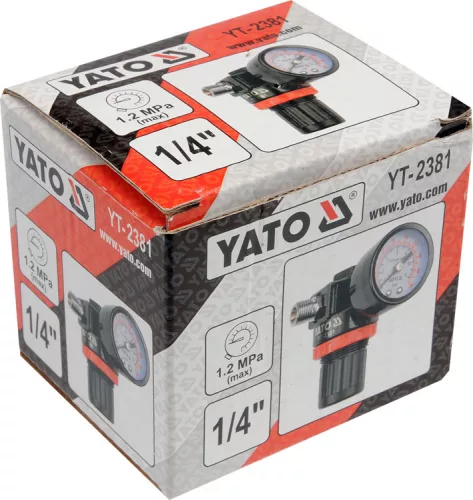 Yato pneumatikus nyomáscsökkentő szelep nyomásmérővel 1/4"